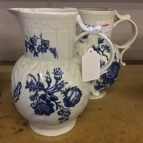 Two Caughley cabbage jugs